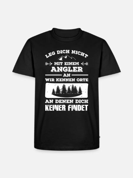 Angler - Männer Premium Bio T-Shirt - Schwarz