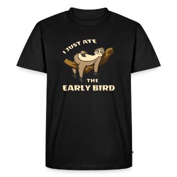 Cadeau de moufle du matin paresseux mocassins - T-shirt Premium bio Homme - noir - Devant - Nico (187cm)