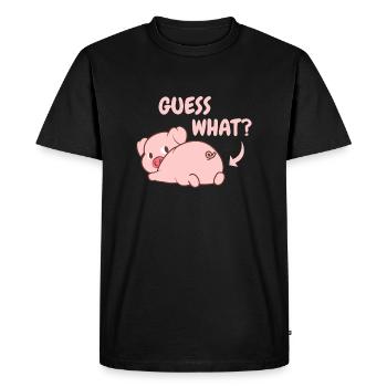 Cadeau cochon cochon dessin animé cochon drôle - T-shirt Premium bio Homme - noir - Devant - Nico (187cm)