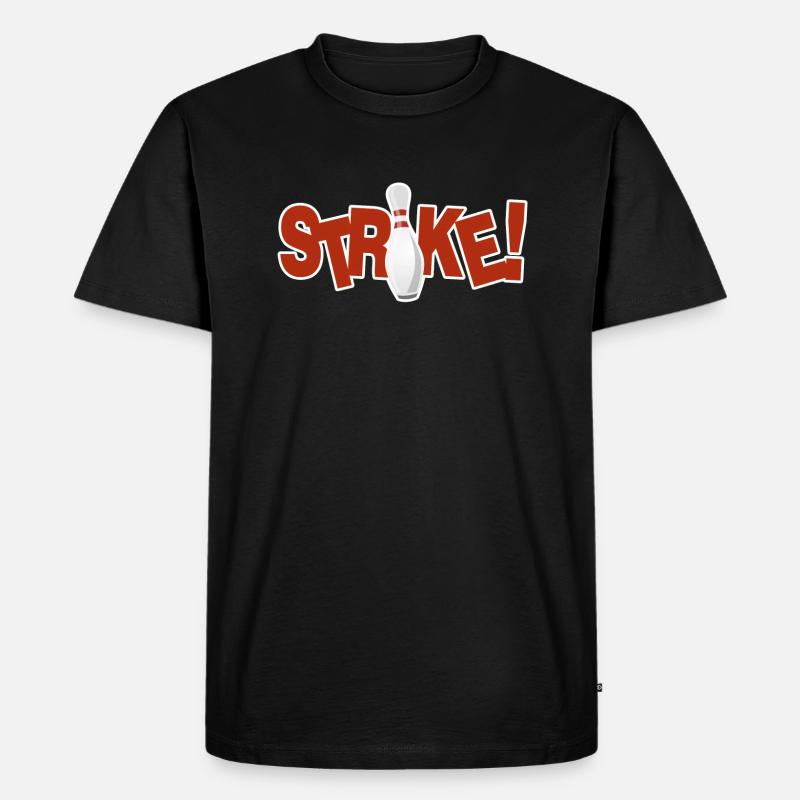 Bowling Strike - Männer Premium Bio T-Shirt - Schwarz