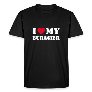 J'aime mon eurasier - T-shirt Premium bio Homme - noir - Devant - Nico (187cm)