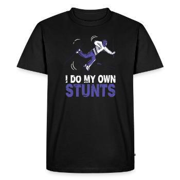 Ski Skieur Ski Je fais mes propres cascades - T-shirt Premium bio Homme - noir - Devant - Nico (187cm)