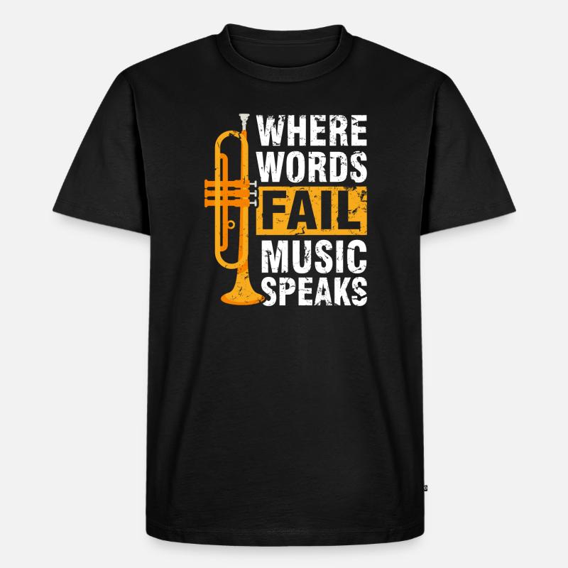 Trompete Blasmusik Musik Trompeter - Männer Premium Bio T-Shirt - Schwarz
