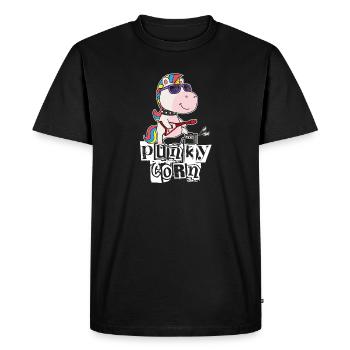 Punkycorn Punk Unicorn Guitar Punk Rock Rock Music - Men's Premium Organic T-Shirt - black - Front - Nico (187cm)