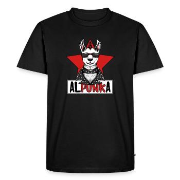 Alpunka Punk Alpaca Lama Punk Rock Punk Rocker Star - Men's Premium Organic T-Shirt - black - Front - Nico (187cm)