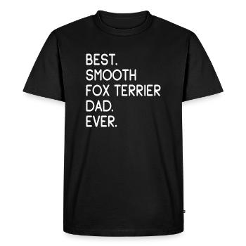 Papa Fox Terrier lisse - T-shirt Premium bio Homme - noir - Devant - Nico (187cm)