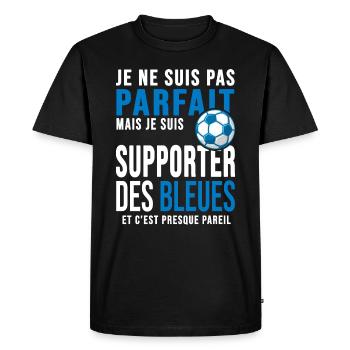 football féminin supporter des bleues france - T-shirt Premium bio Homme - noir - Devant - Nico (187cm)