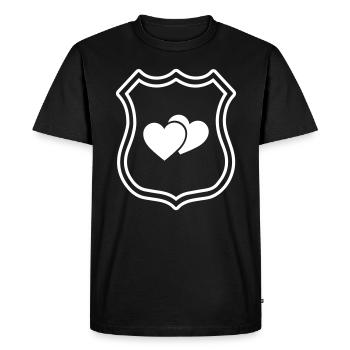 Armoiries du symbole des cœurs - T-shirt Premium bio Homme - noir - Devant - Nico (187cm)