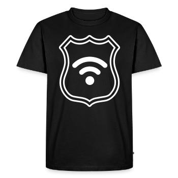 Armoiries Internet Wi-Fi - T-shirt Premium bio Homme - noir - Devant - Nico (187cm)