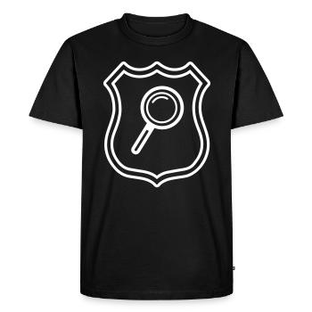 Magnifying glass coat of arms - Men's Premium Organic T-Shirt - black - Front - Nico (187cm)