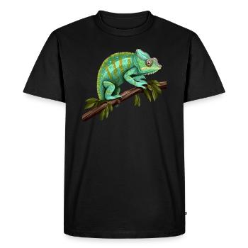 Reptiles de la branche caméléon - T-shirt Premium bio Homme - noir - Devant - Nico (187cm)