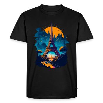 Abstract Tower of Paris - Men's Premium Organic T-Shirt - black - Front - Nico (187cm)