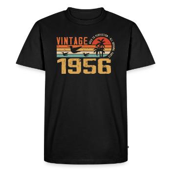 Vintage 1956 Cadeau Anniversaire - Millésime 1956 - T-shirt Premium bio Homme - noir - Devant - Nico (187cm)