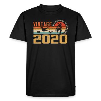 Vintage 2020 Anniversary Gift - Vintage 2020 - Men's Premium Organic T-Shirt - black - Front - Nico (187cm)