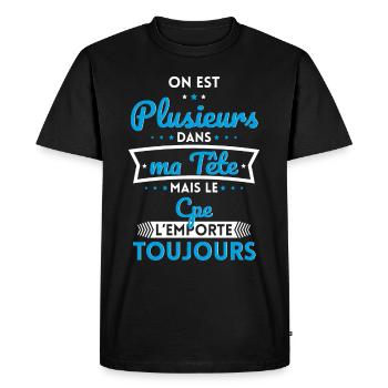 Plusieurs dans tête le CPE l'emporte toujours - T-shirt Premium bio Homme - noir - Devant - Nico (187cm)