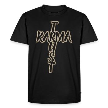 Karma Trust - Men's Premium Organic T-Shirt - black - Front - Nico (187cm)