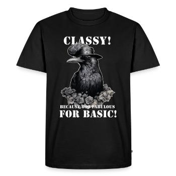 Corbeau steampunk - T-shirt Premium bio Homme - noir - Devant - Nico (187cm)