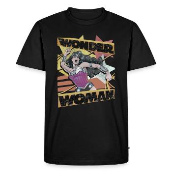 DC Comics Wonder Woman Rétro Lance Lasso Magique - T-shirt Premium bio Homme - noir - Devant - Nico (187cm)
