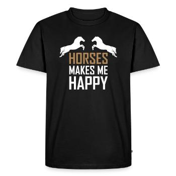 Reiten - Männer Premium Bio T-Shirt - Schwarz - Vorne - Nico (187cm)