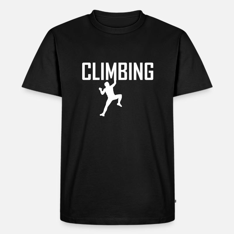Klettern Bouldern Kletterer Kletterwand Berg - Männer Premium Bio T-Shirt - Schwarz
