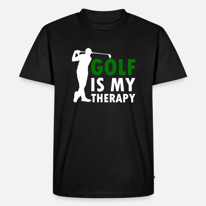 Golf - Männer Premium Bio T-Shirt - Schwarz