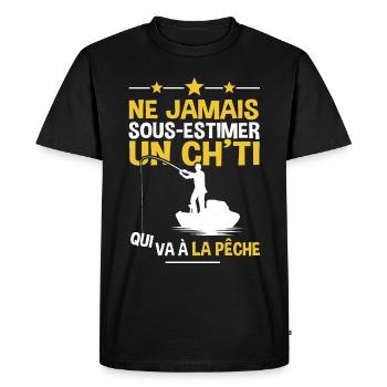 Nord pas de calais chti ch'ti pêche pêcheur - T-shirt Premium bio Homme - noir - Devant - Nico (187cm)