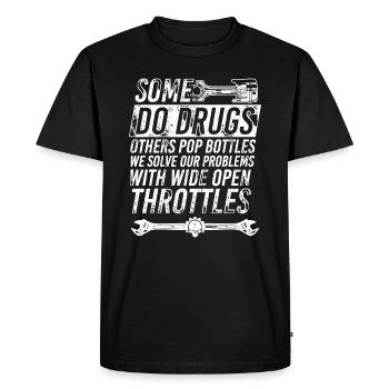 Citation de motard - T-shirt Premium bio Homme - noir - Devant - Nico (187cm)
