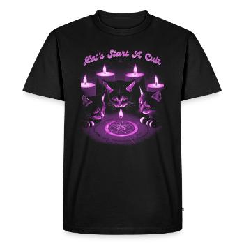 Cat Cult Funny Animals - T-shirt Premium bio Homme - noir - Devant - Nico (187cm)