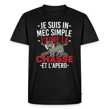 I like Hunting for Hunters Passion for hunting - Men's Premium Organic T-Shirt - black - Front - Nico (187cm)
