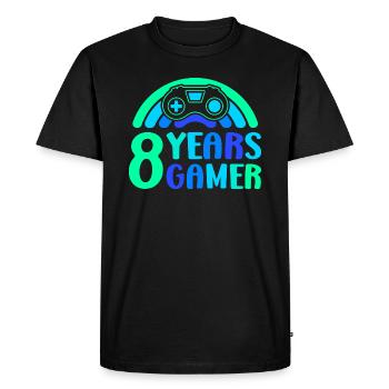 8ème anniversaire garçon 8 ans contrôleur de jeu - T-shirt Premium bio Homme - noir - Devant - Nico (187cm)