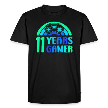 11th Birthday Boy 11 Years Controller Gaming - Men's Premium Organic T-Shirt - black - Front - Nico (187cm)
