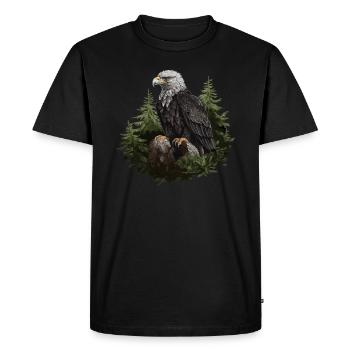 Forêt animale d’aigle à tête blanche - T-shirt Premium bio Homme - noir - Devant - Nico (187cm)