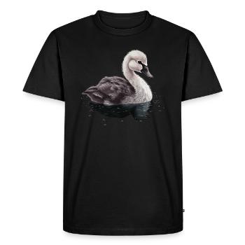 Bébé cygne Oiseau Poussin - T-shirt Premium bio Homme - noir - Devant - Nico (187cm)