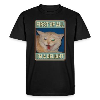 First Of All I'm A Delight - Men's Premium Organic T-Shirt - black - Front - Nico (187cm)