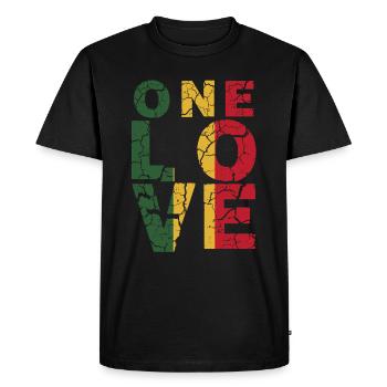 One Love - Men's Premium Organic T-Shirt - black - Front - Nico (187cm)