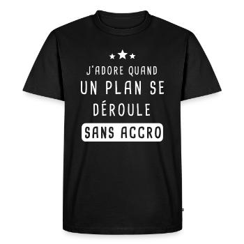 Phrase Culte Agence Tous Risques / Hannibal smith - T-shirt Premium bio Homme - noir - Devant - Nico (187cm)