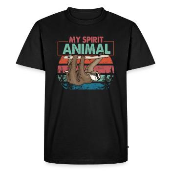 Mon animal spirituel - T-shirt Premium bio Homme - noir - Devant - Nico (187cm)