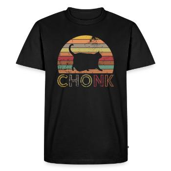 Chonk Cat - Men's Premium Organic T-Shirt - black - Front - Nico (187cm)
