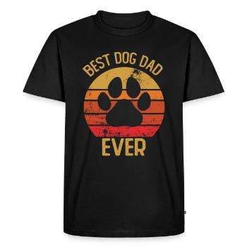 Meilleur chien papa jamais - T-shirt Premium bio Homme - noir - Devant - Nico (187cm)