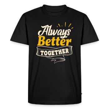 Aller de mieux en mieux ensemble - L’amitié dit - T-shirt Premium bio Homme - noir - Devant - Nico (187cm)