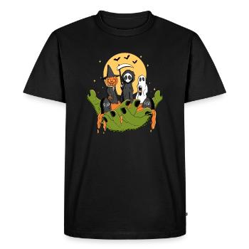 A Piece of Halloween - Men's Premium Organic T-Shirt - black - Front - Nico (187cm)