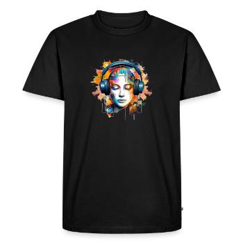 illustration of A DJ, colorful Design - Men's Premium Organic T-Shirt - black - Front - Nico (187cm)
