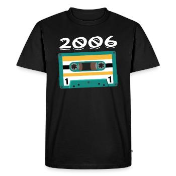 Cassette 2006 Vintage Anniversary 2006 - Men's Premium Organic T-Shirt - black - Front - Nico (187cm)