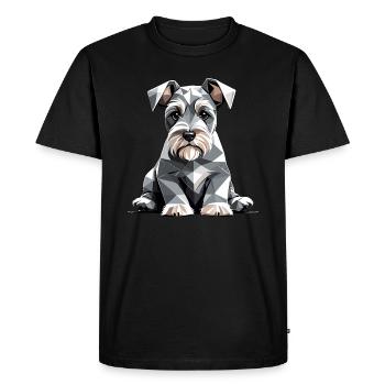 Miniature Schnauzer Dog Geometric in Vector - Men's Premium Organic T-Shirt - black - Front - Nico (187cm)