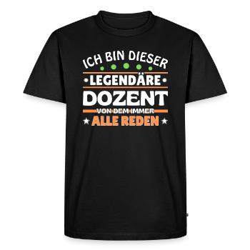 Je suis ce conférencier légendaire - T-shirt Premium bio Homme - noir - Devant - Nico (187cm)