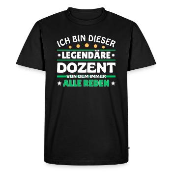 Je suis ce conférencier légendaire - T-shirt Premium bio Homme - noir - Devant - Nico (187cm)