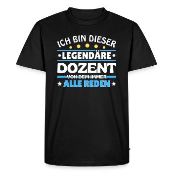 Je suis ce conférencier légendaire - T-shirt Premium bio Homme - noir - Devant - Nico (187cm)