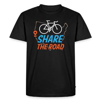 Share The Road - Men's Premium Organic T-Shirt - black - Front - Nico (187cm)