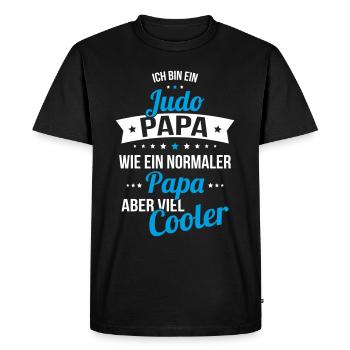 Papa judo comme un papa normal mais beaucoup plus cool - T-shirt Premium bio Homme - noir - Devant - Nico (187cm)