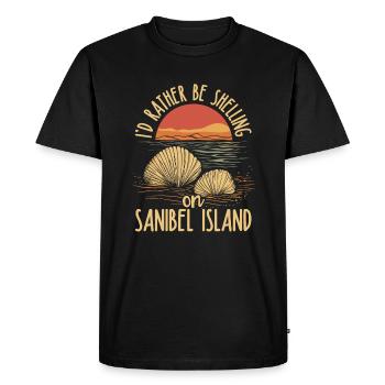 Vacances à Sanibel Island – Vacances d’été en Floride - T-shirt Premium bio Homme - noir - Devant - Nico (187cm)